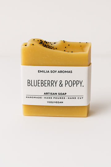 Jabón Artesanal Blueberry & Poppy (110 g / Vegano)